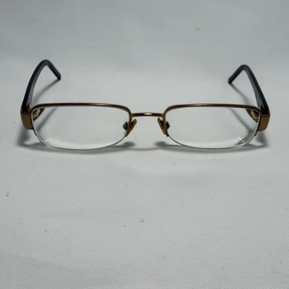 Burberry Gold Half Rim Eyeglasses - Frames Only